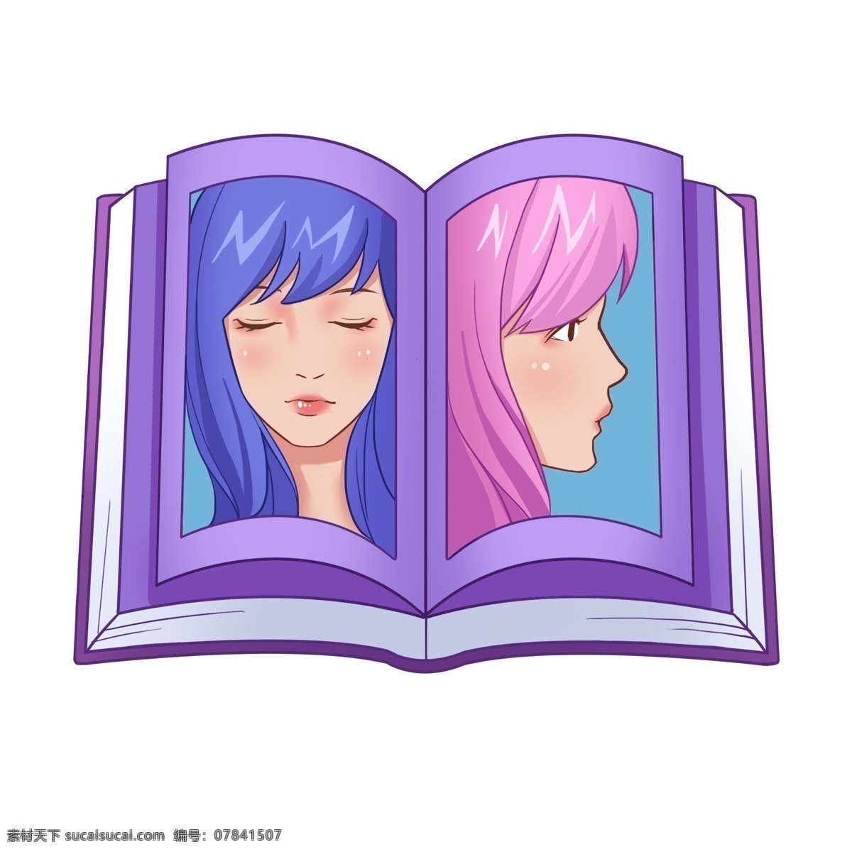 打开 紫色 精美 书籍 打开的书籍 卡通书籍插画 精美的书籍 图书 卡通画像 紫色的书籍 书本