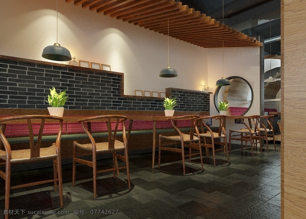 卡座 卡卓 包厢 古典 青砖 圆拱 太师椅 餐厅 座椅 环境设计 室内设计