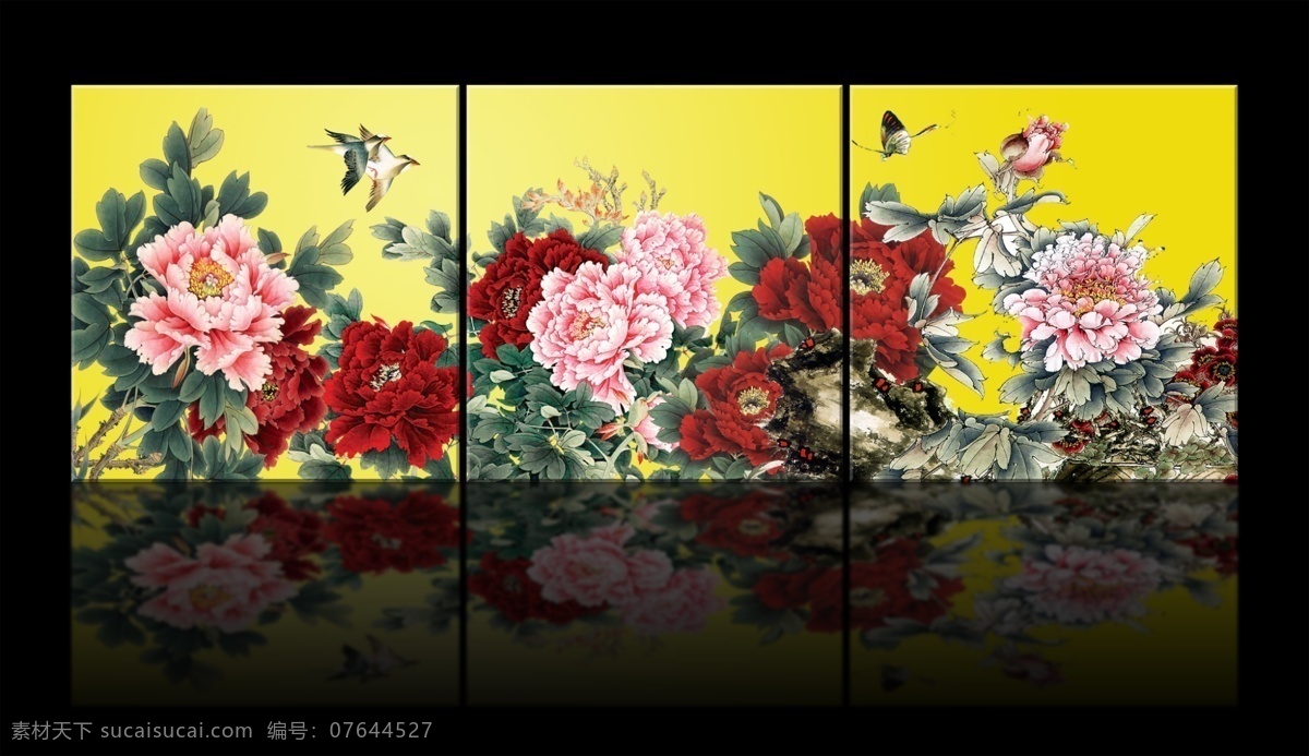 水墨 花鸟 国画 无 框 画 模版下载 富贵 牡丹花 水墨画 山水画 高清国画 花鸟画 工笔画 绘画 蝴蝶 书法 艺术 高清 图层 印章 意境 文化艺术 绘画书法