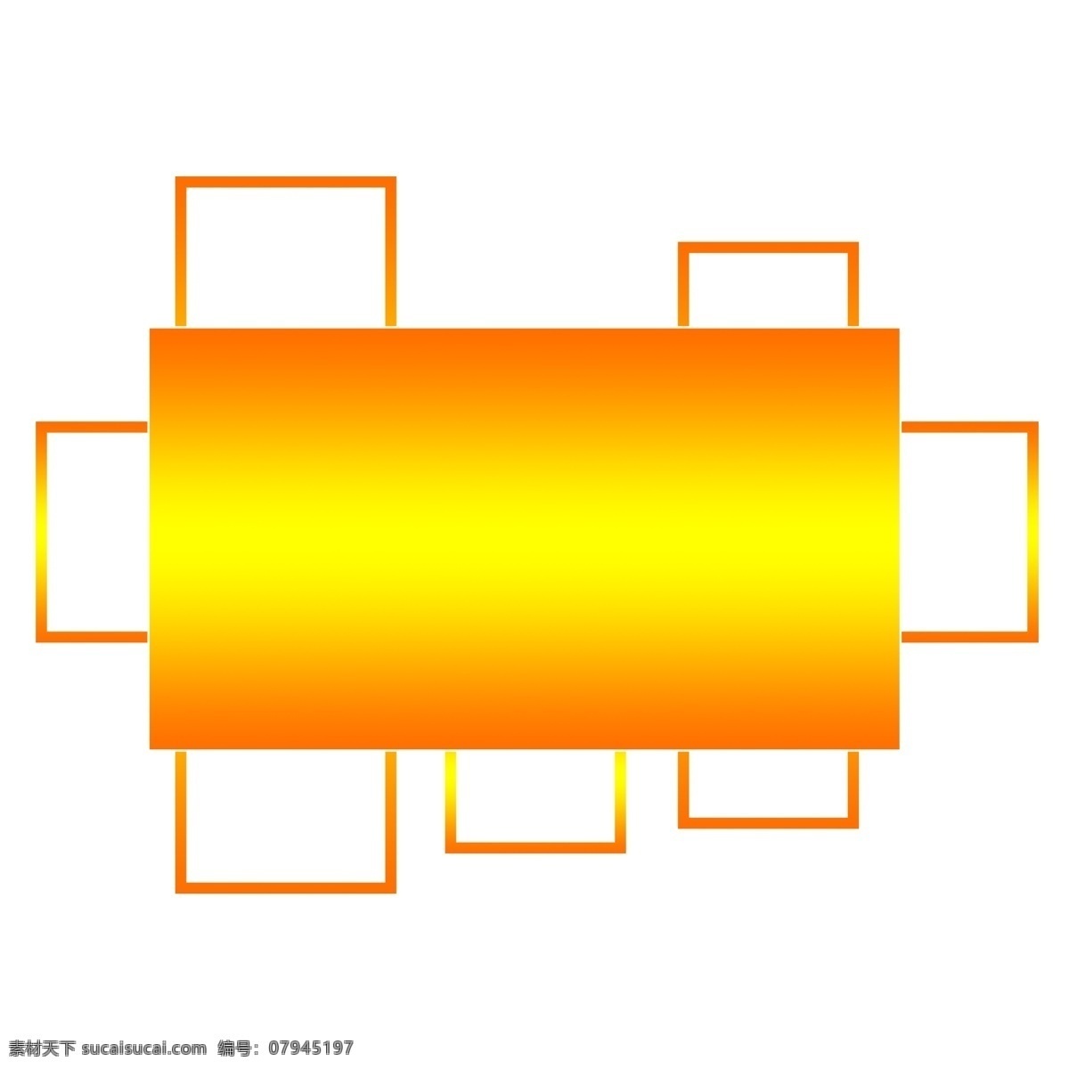 纹理 渐变 橙黄色 长方形 卡通 装饰 边框 商用 纹理边框 可商用