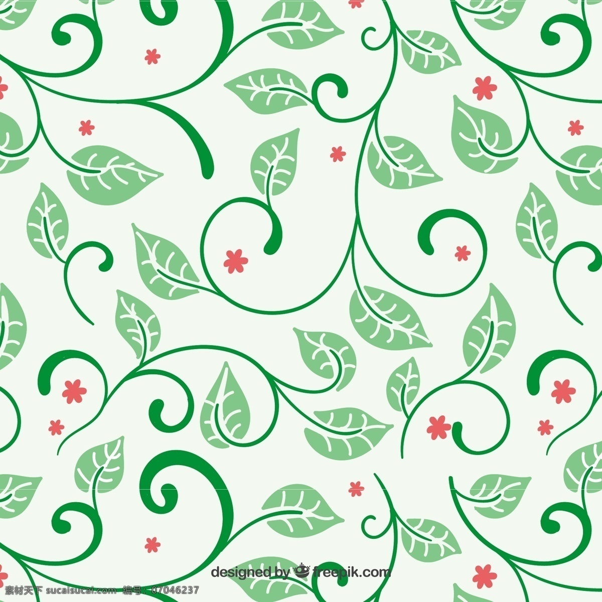 绿色植物图案 图案 自然 绿色 叶 植物 无缝 绿叶 植被 白色