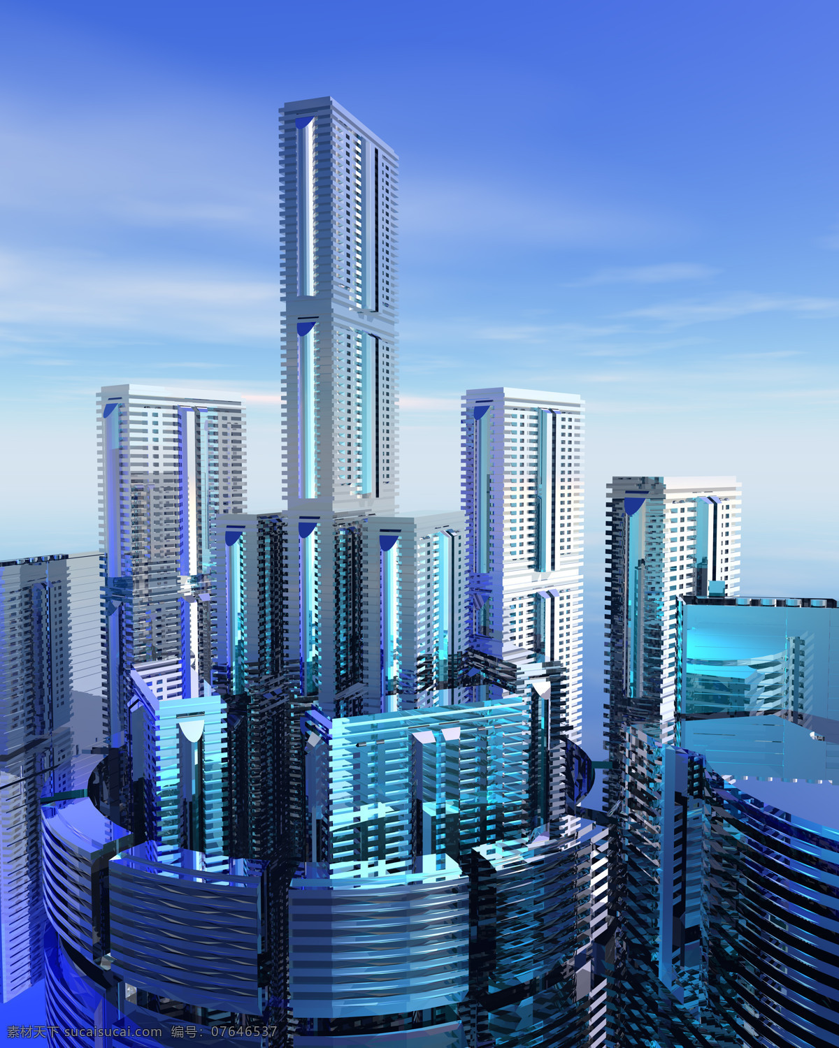 城市 高楼 城市高楼 大厦 环境设计 建筑 建筑设计 景色 城市景 写字楼 效果图 蓝色 装饰素材