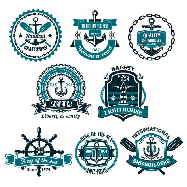 航海标签设计 logo 创意logo 企业logo logo标志 矢量素材 标志设计 英文标志 航海标签 标签设计 质量标签 创意标签
