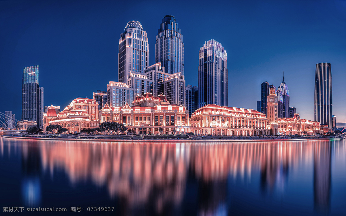 城市 建筑 夜景 背景 海报 素材图片
