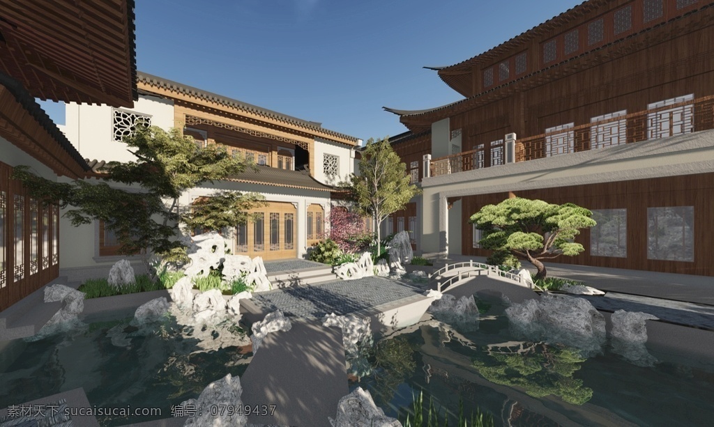 中式园林 园林景观 小桥流水 石拱桥 古建筑 仿古园林 江南园林 园林设计 园林建筑 环境设计