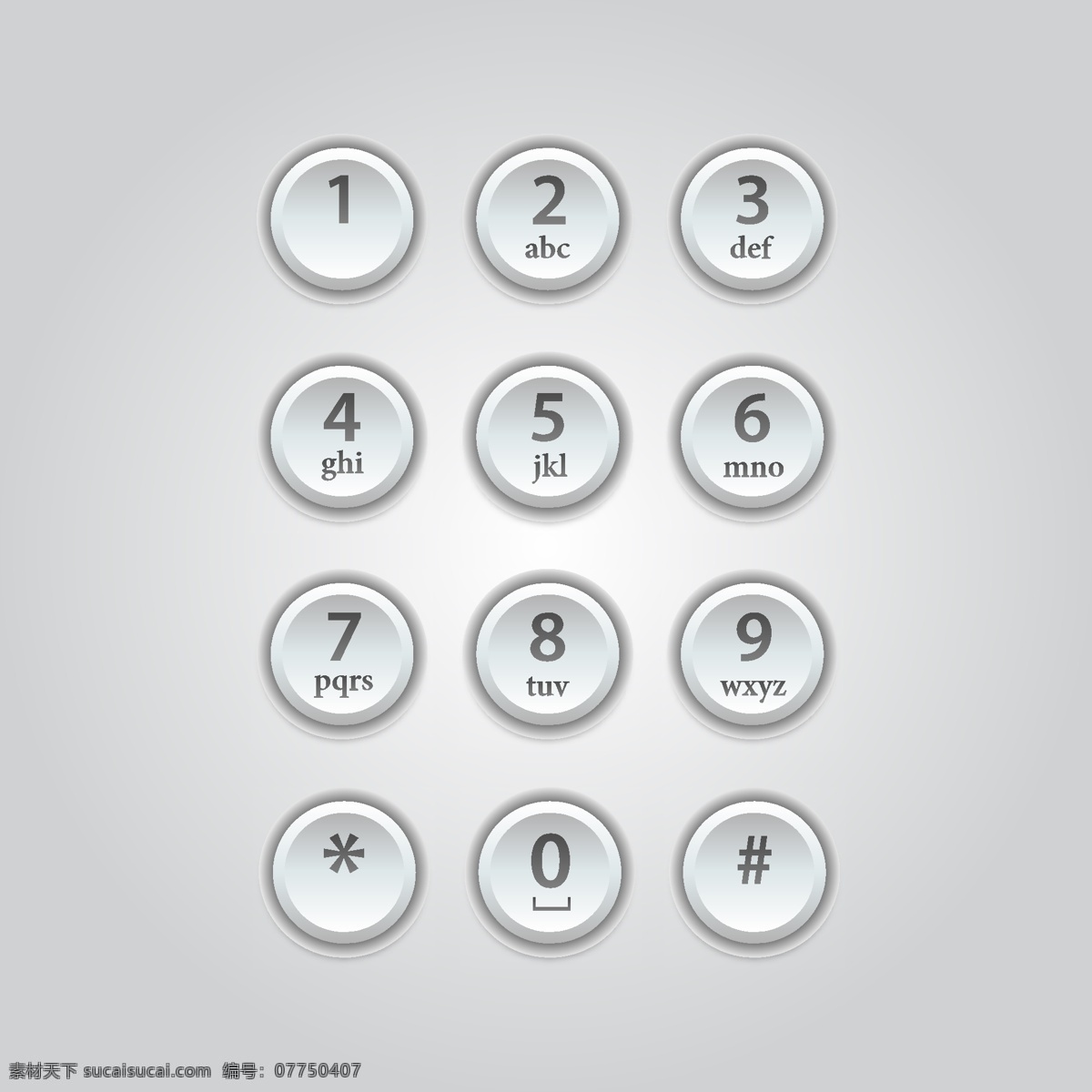 手机拨号键 拨号键 手机键盘 金属质感 数字 按键 阿拉伯数字 金质键盘 手机配件 web 界面设计 图标按钮