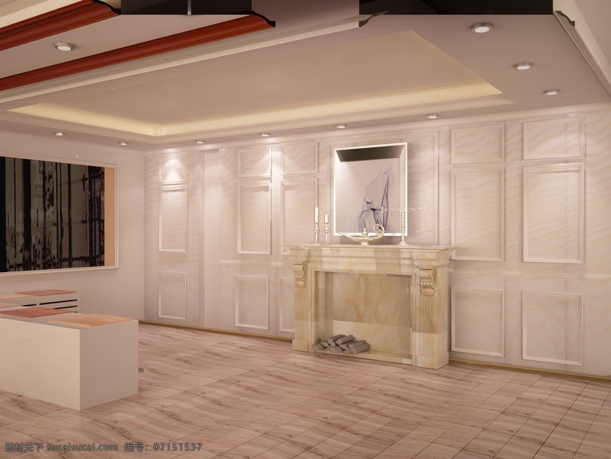 欧式效果图 墙板 新材料 欧式 白色 墙面 3d设计 室内模型