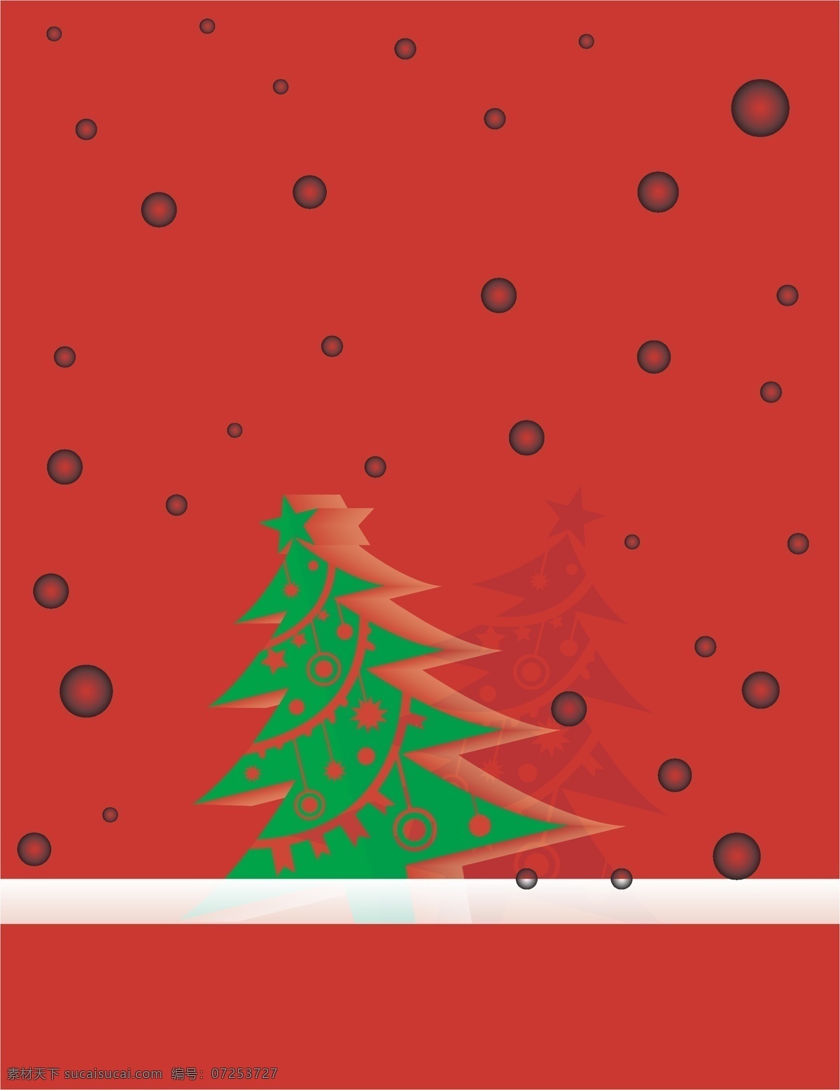 矢量 卡通 红色 松树 节日 背景 雪景 圣诞树 圣诞节 海报