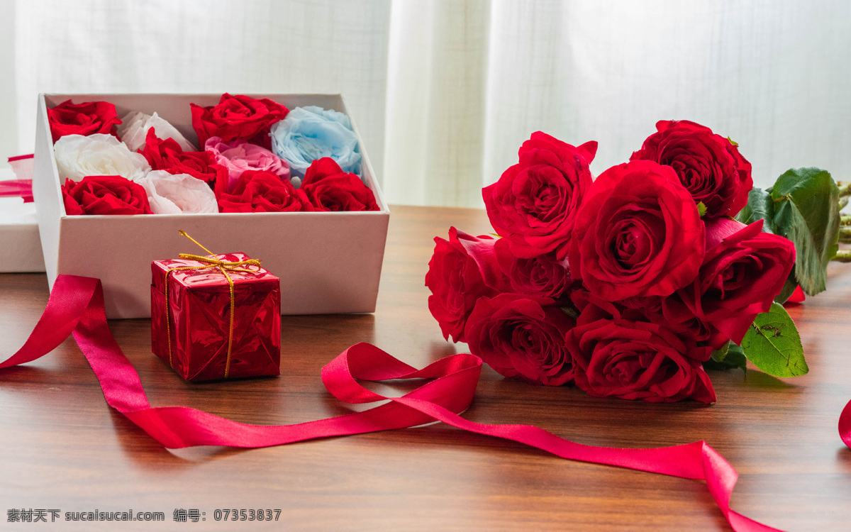玫瑰 花束 玫瑰花 礼盒 红玫瑰 装饰 植物 花卉 红色 月季花 束鲜花 鲜花 520 情人节 红色玫瑰 生物世界 花草