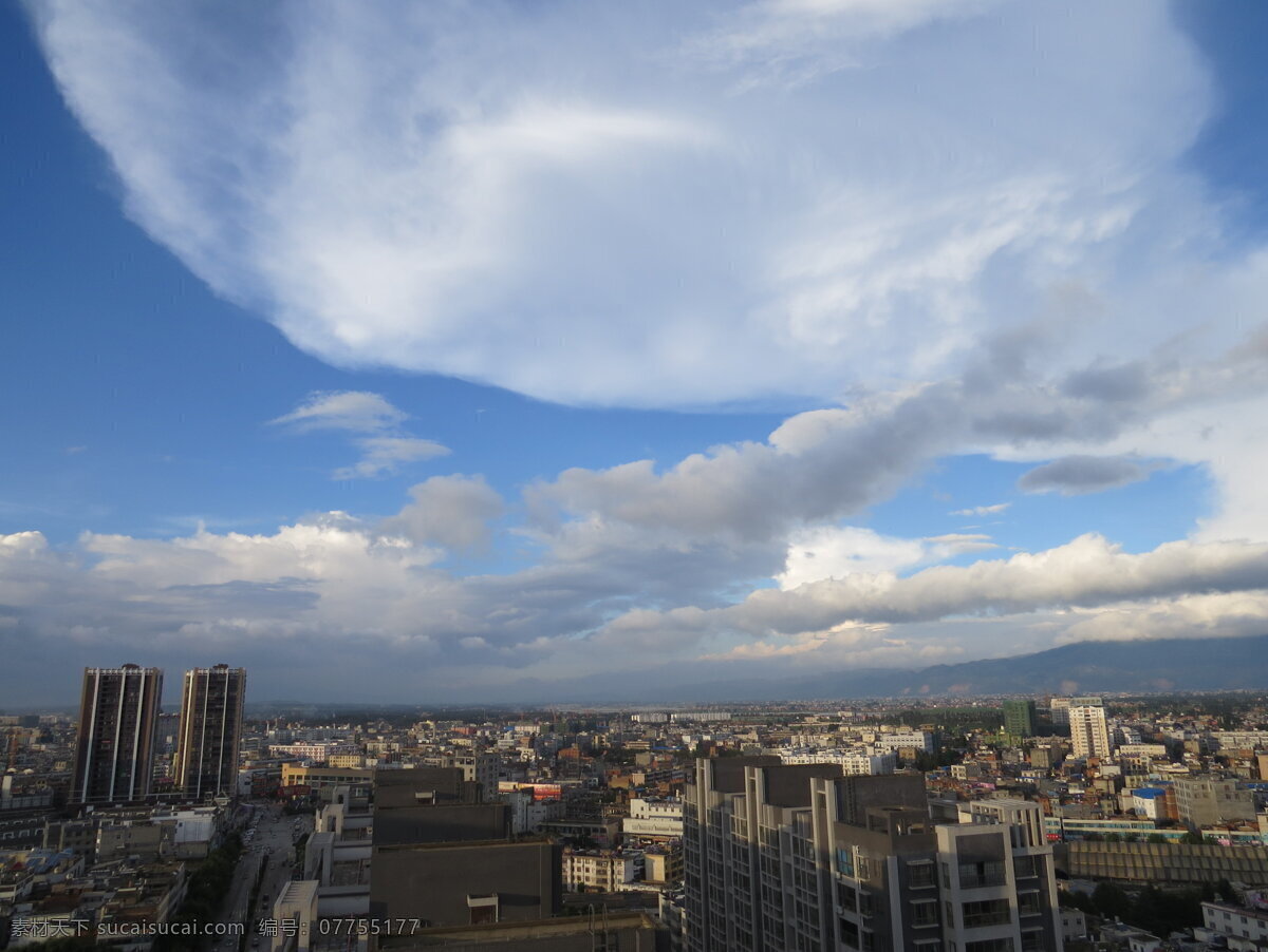 蓝天白云 城市的天空 白云 城市景色 云 风景 自然景观 建筑景观