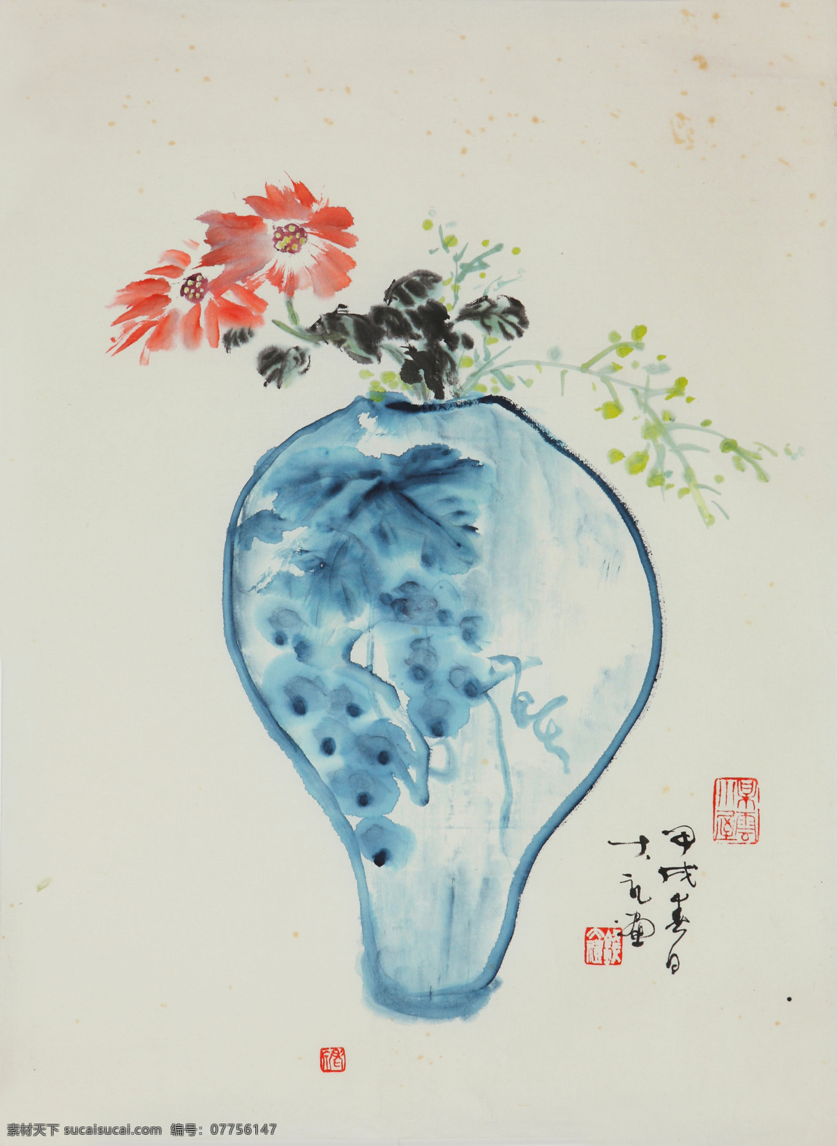 野外 撷 香 刺绣 室内装饰设计 野菊花 中国画 写意花卉画 钱大礼作品 工艺美术 平面广告 装饰设计 文化艺术