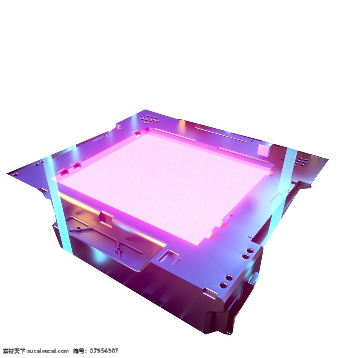 卡通 发 紫色 光 高科技 立体 平面 高科技立体 发光的物体 发光的大盒子 高科技免抠图 发光的东西