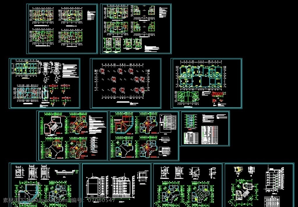 套 多层 住宅 施工 图纸 电施工图 水施工图 建筑施工图 结构施工图 楼房施工图 环境设计 建筑设计 dwg