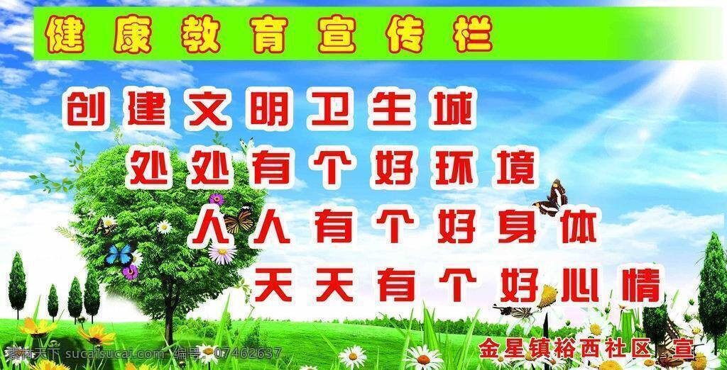 广告设计模板 健康教育 宣传栏 社区宣传 卫生宣传 文明社区 模板下载 展板模板 源文件 psd源文件