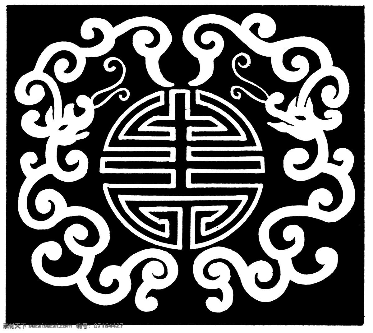 龙凤图案 清代图案 中国 传统 图案 设计素材 龙凤图纹 装饰图案 书画美术 黑色