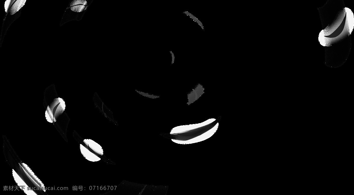 创意 梦幻 漂浮物 元素 黑白 物体 旋转