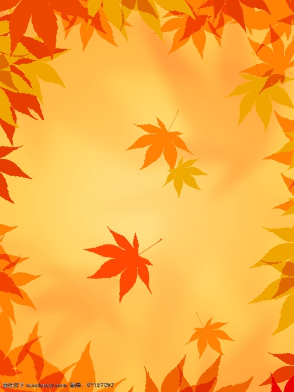 原创 柔 色 秋季 枫叶 黄色 通用 落叶 秋天 叶子 红色 背景 柔色 温柔 百搭 秋叶 橘色