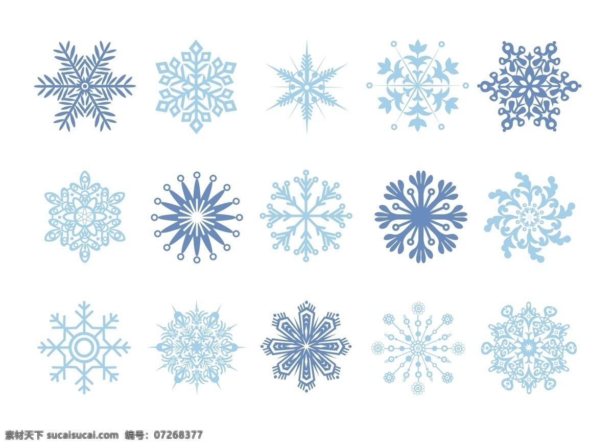 雪花元素 雪花 蓝色 可以 改 颜色 做 圣诞节 元素 文件