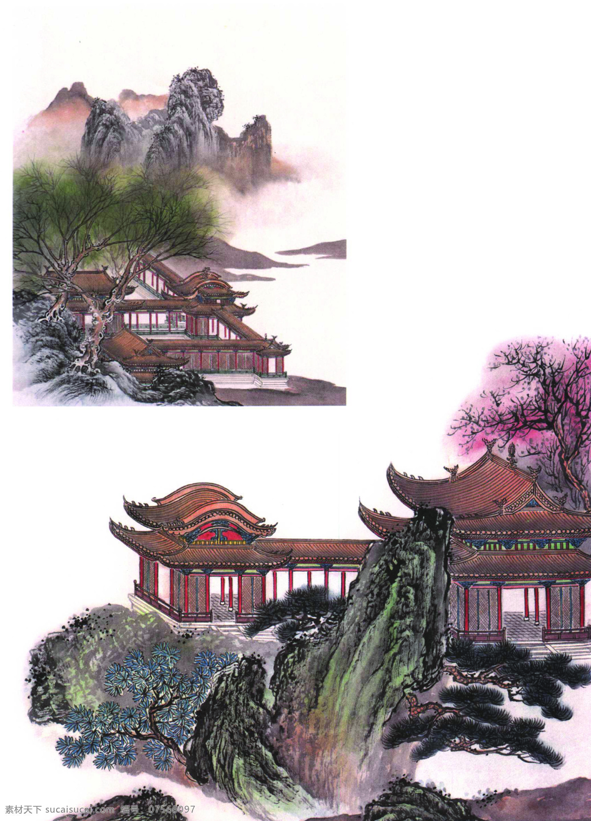 山水画谱 楼阁篇 工笔画线描 水水篇 风景篇 近代绘画 现代会画 王永刚 国画艺术 名画 水墨山水画 国画 文化艺术 绘画书法 设计图库