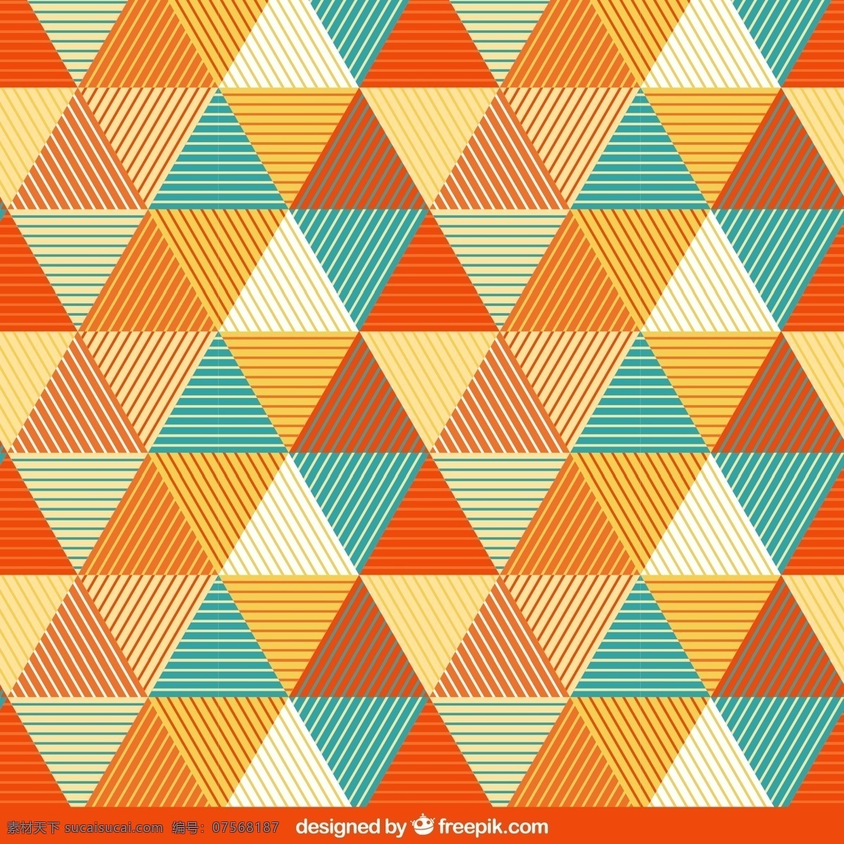 彩色 三角 无缝 背景 矢量 条纹 三角形 无缝背景 矢量图... 橙色