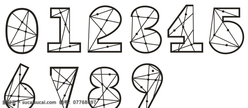 圆点数字 数字 班服 矢量数字 个性数字 服装设计