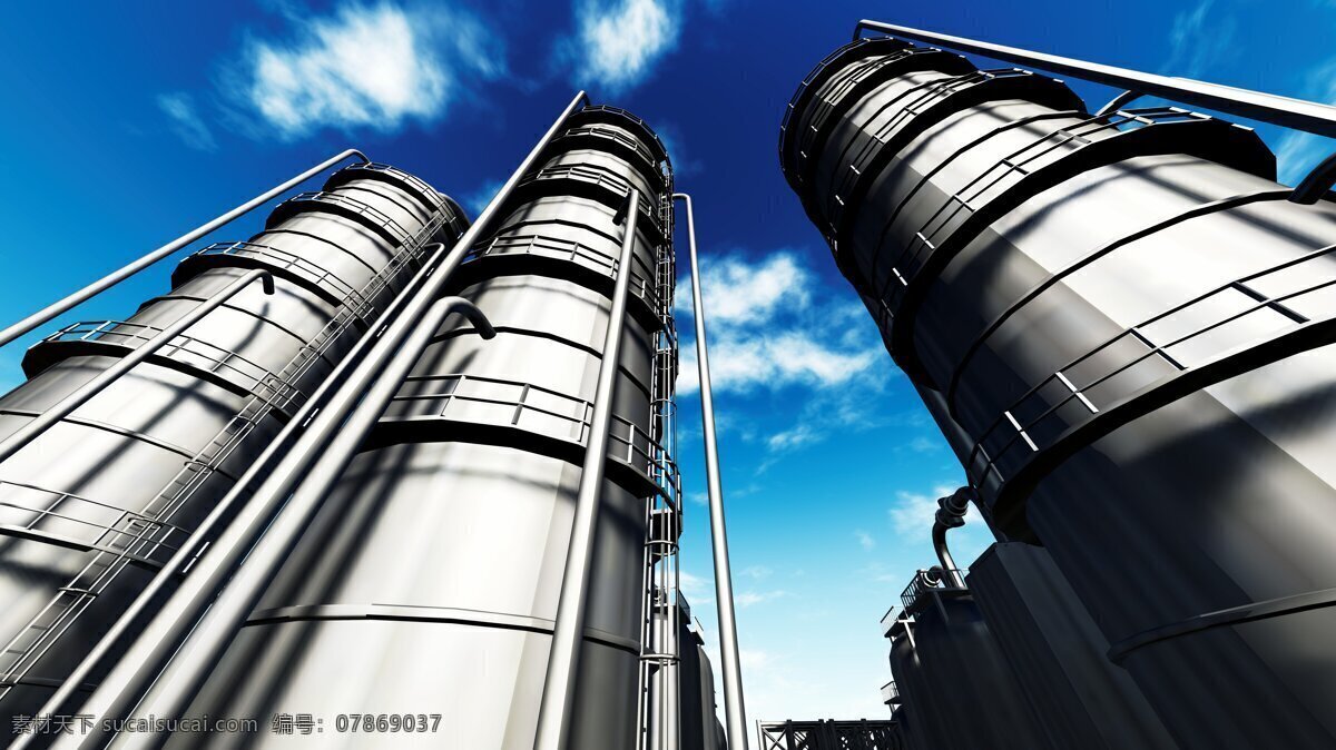蓝天 白云 石油 工业 基地 生产 仰视 石油工业 工业生产 现代科技