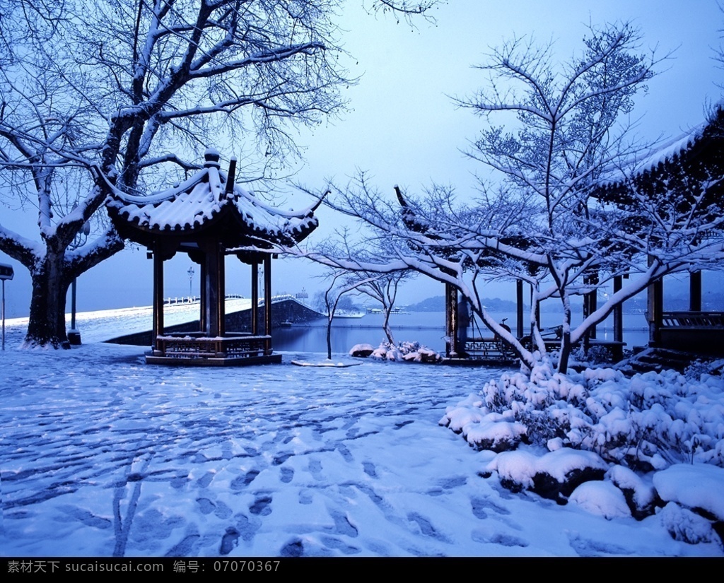 断桥残雪 雪景 西湖 断桥 旅游摄影 国内旅游 摄影图库 300