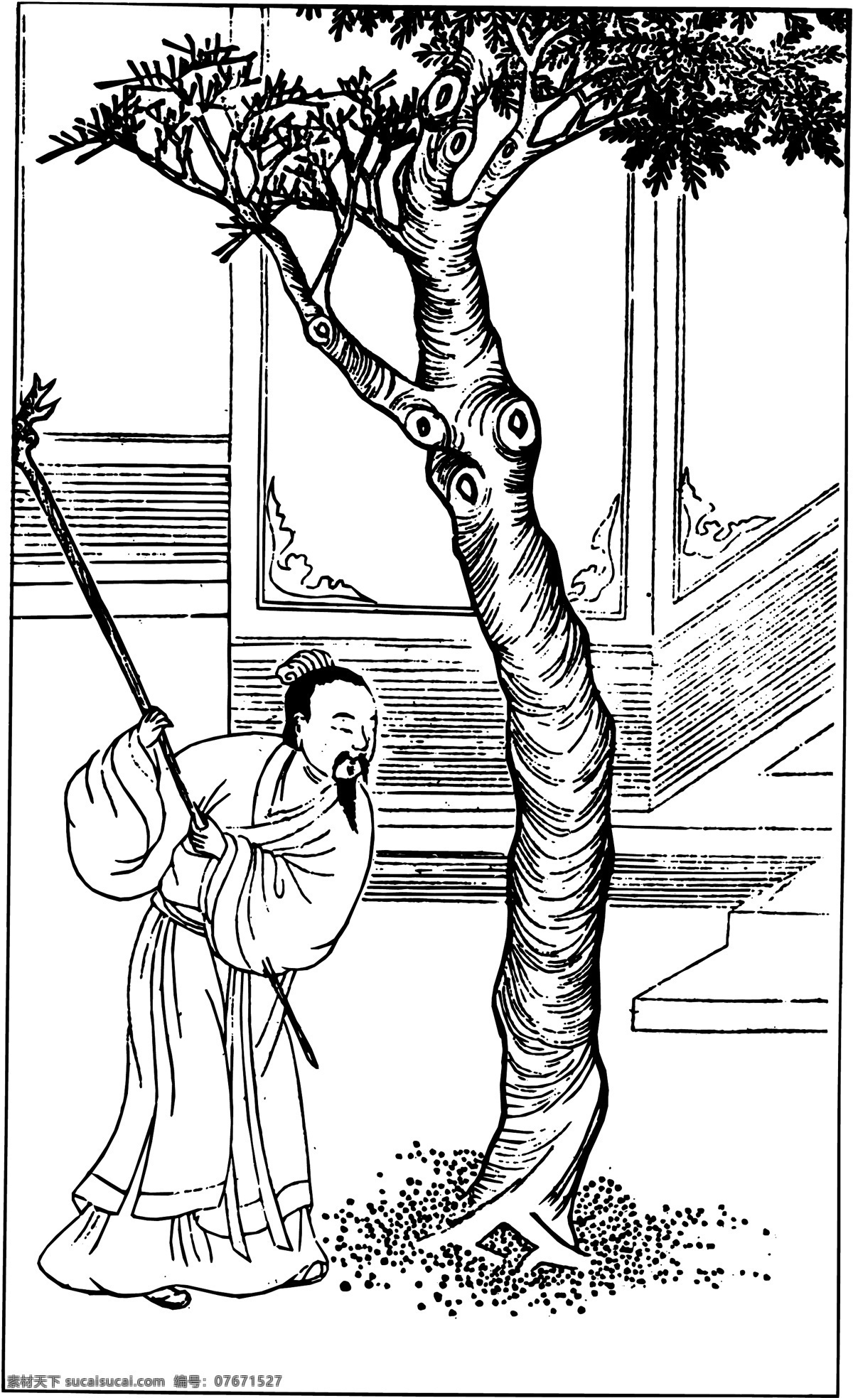 古板 画 佛教 观音 和尚 古板画 佛教人士 矢量图 矢量人物