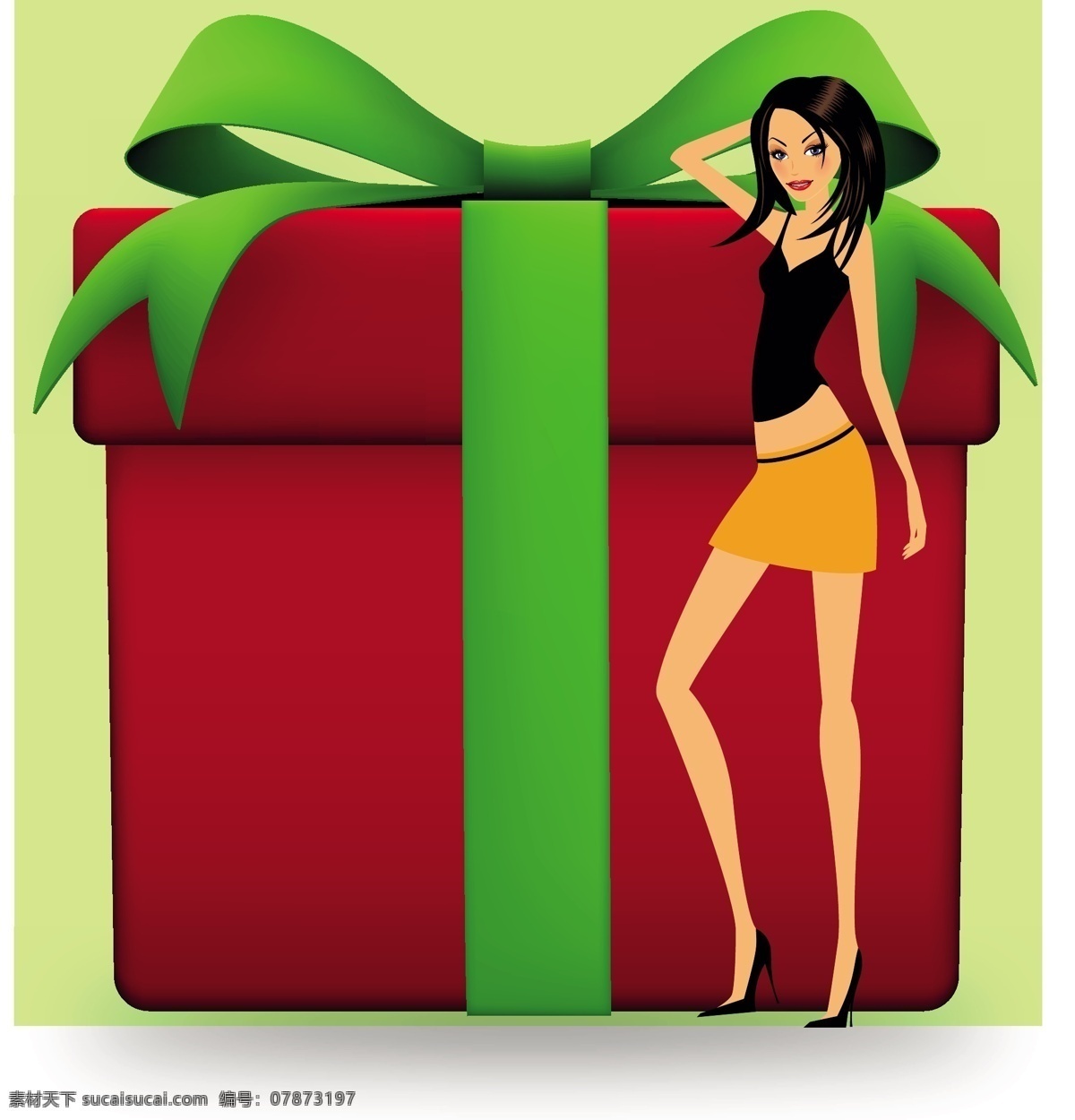 背景 妇女女性 礼盒 梦幻 女孩 女孩剪影 女郎 女人 少女 圣诞 矢量 模板下载 圣诞女郎礼盒 性感 时尚 手绘 矢量人物 psd源文件