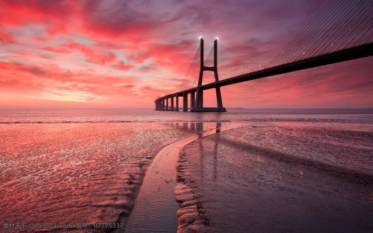 大桥免费下载 晚霞 夕阳美景 长江大桥