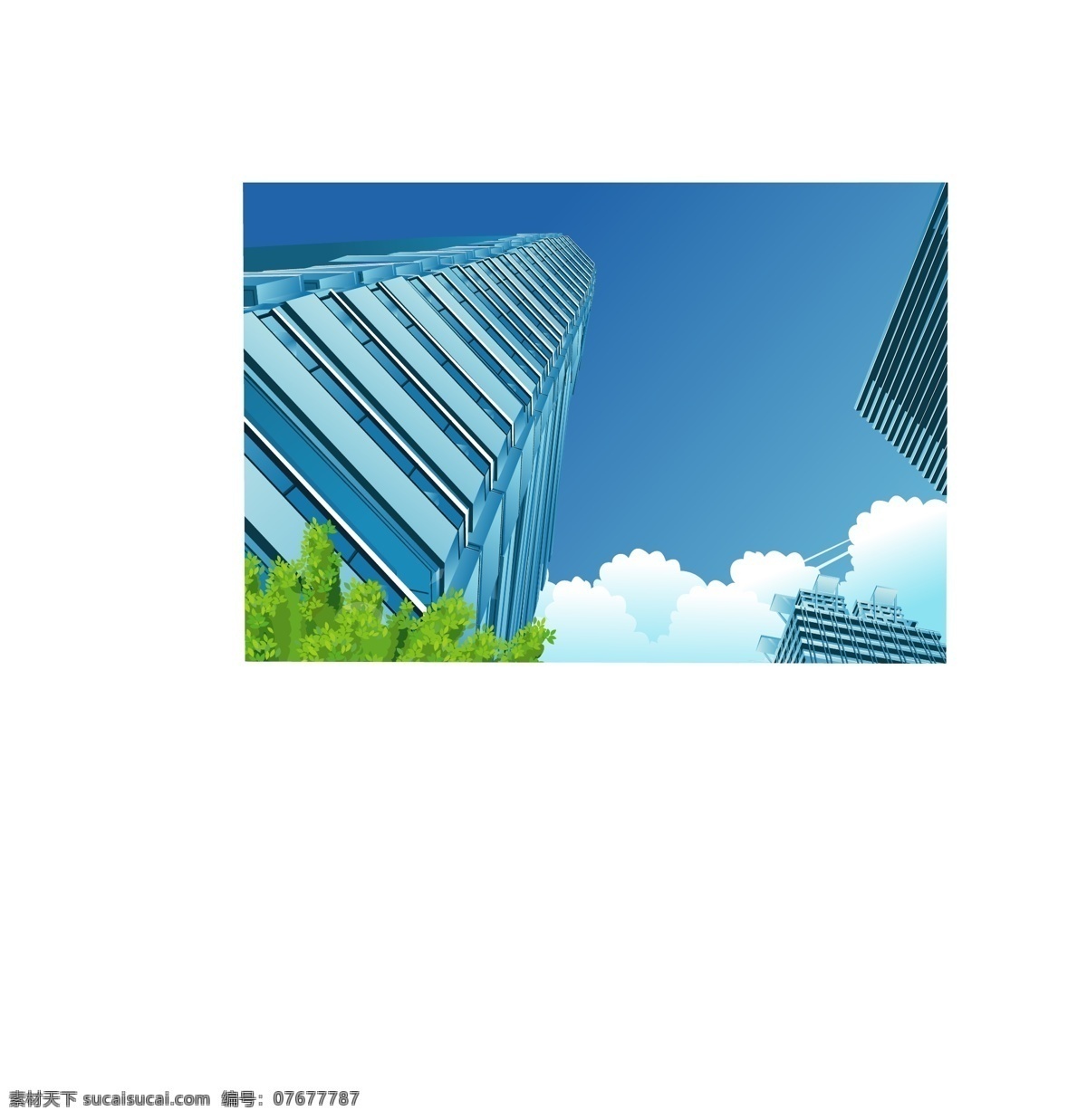 矢量 高楼 建筑 大厦 白云 城市 蓝天 摩天大楼 家居装饰素材 建筑设计
