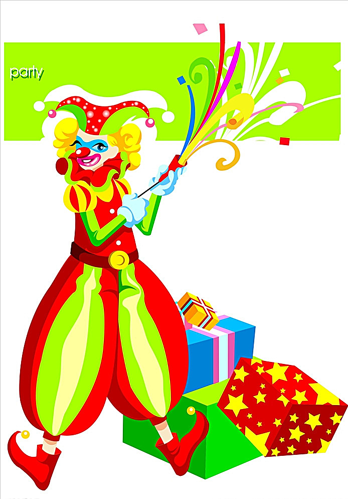 小丑 演员 表演 滑稽 小丑形象 小丑人物 卡通小丑 小丑素材 小丑矢量素材 卡通图 动漫动画 动漫人物 白色
