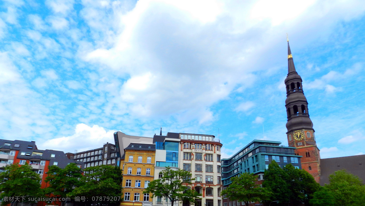 汉堡即景 德国 小镇 夏天 古建筑 欧洲 旅游 度假 异域 街道 红砖 欧式建筑 汉堡 蓝天 教堂 国外旅游 旅游摄影