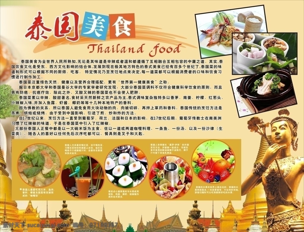 泰国美食展板 泰国风情展板 泰国美食 美食 黄色 东南亚风情 东南亚 展板模板 矢量