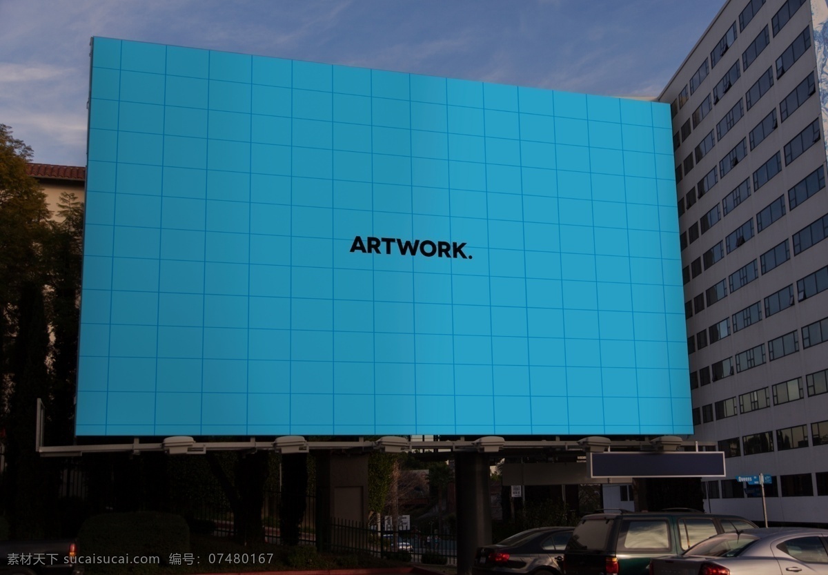 户外 led 屏幕 效果图 广告牌 智能贴图 模板 样机