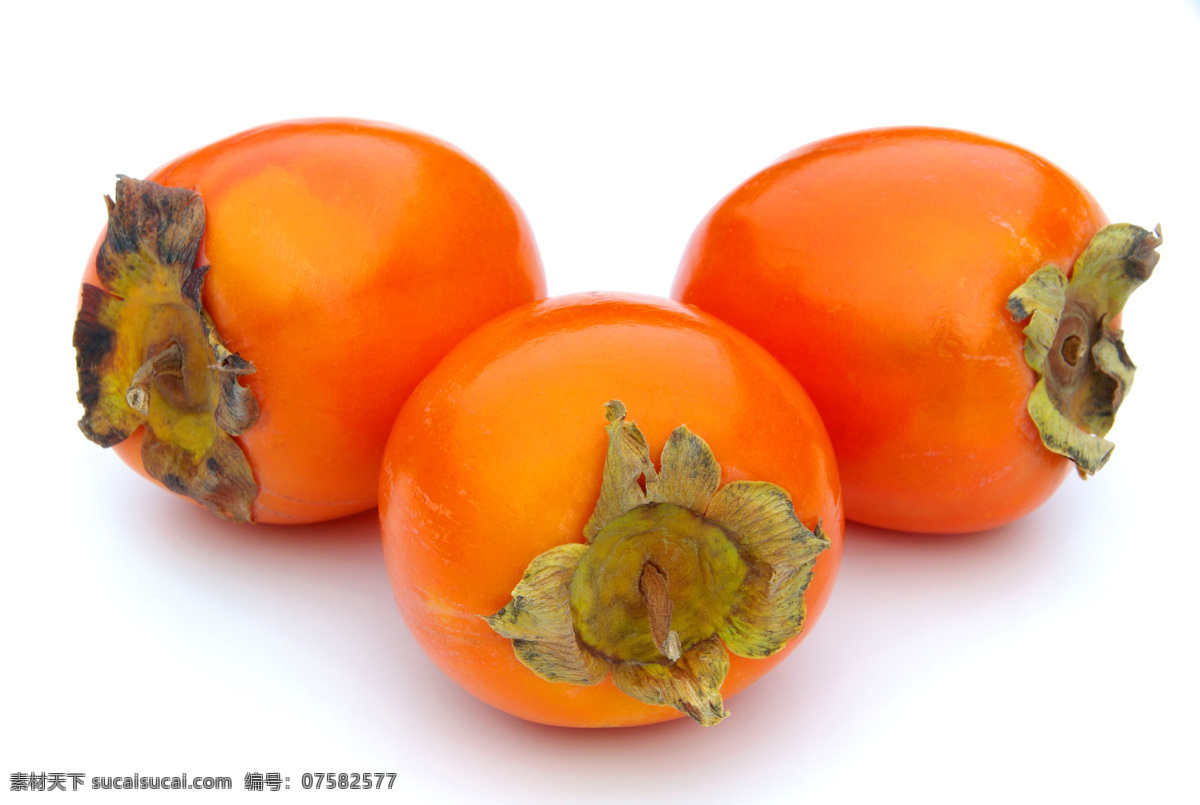 柿子 水果 三个柿子 水果特写 蔬菜水果 蔬菜图片 餐饮美食