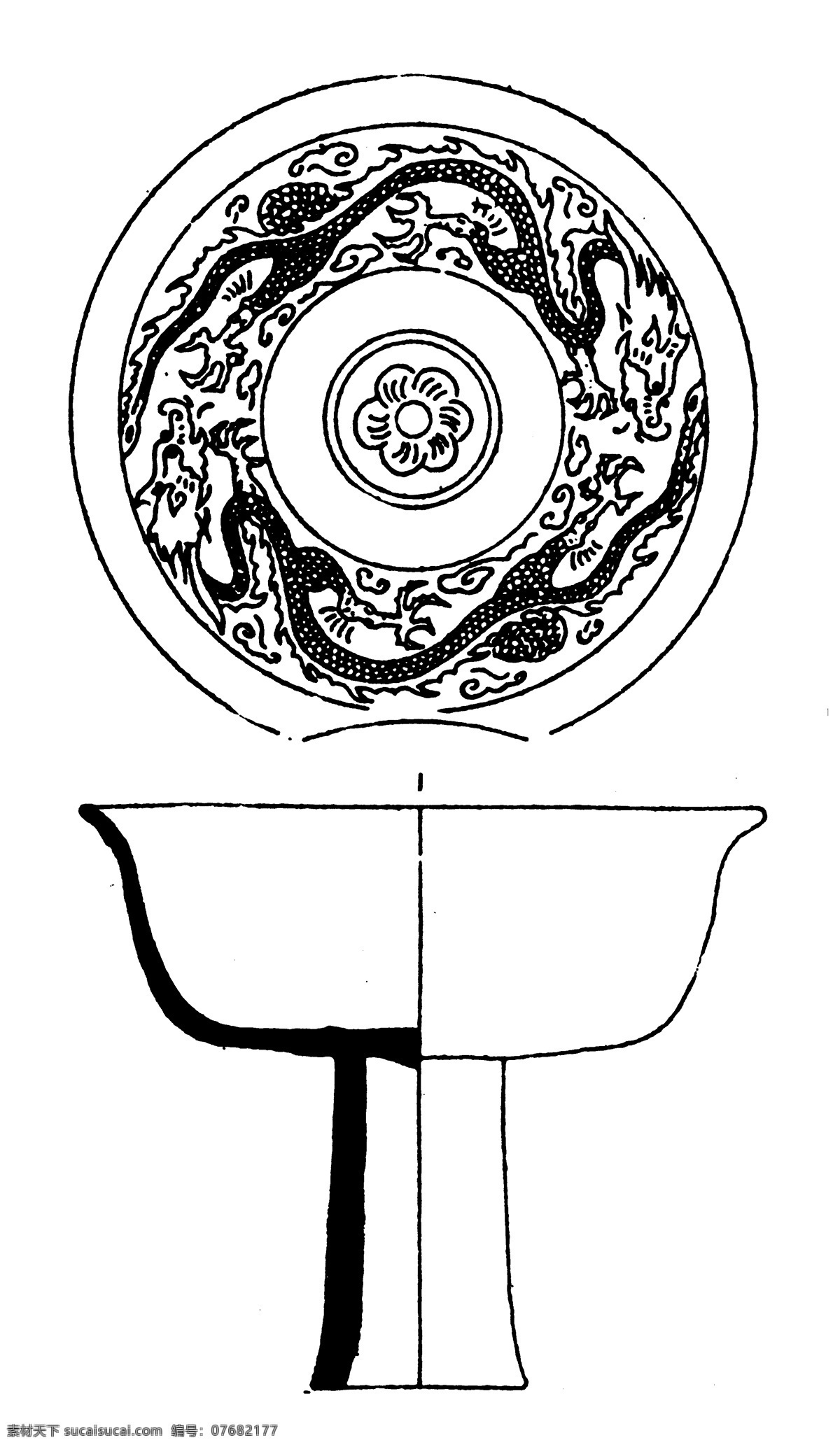 器物图案 元明时代图案 中国 传统 图案 设计素材 装饰图案 书画美术 白色
