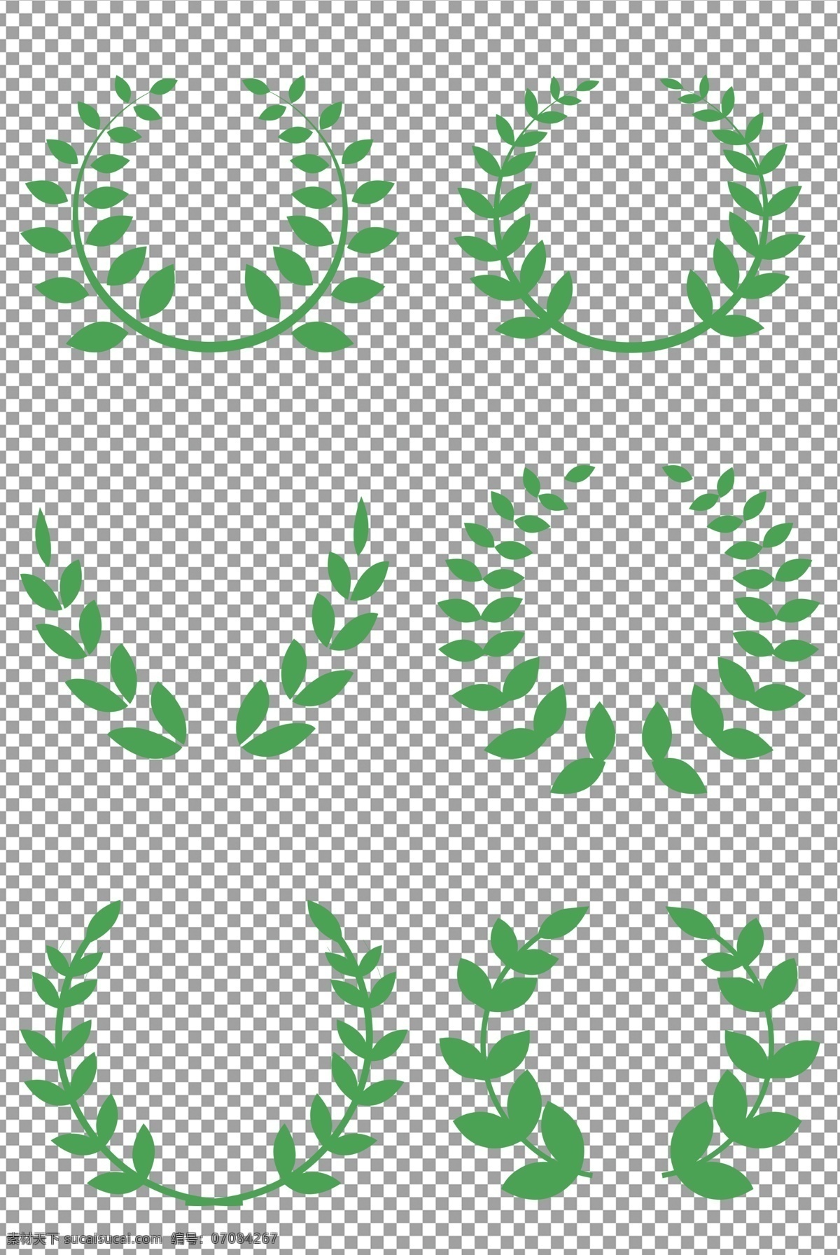 绿色麦穗装饰 矢量 绿色 麦穗 装饰 边框 免抠 无背景 免抠图 抠图 元素 透明 通道 png免抠图 分层