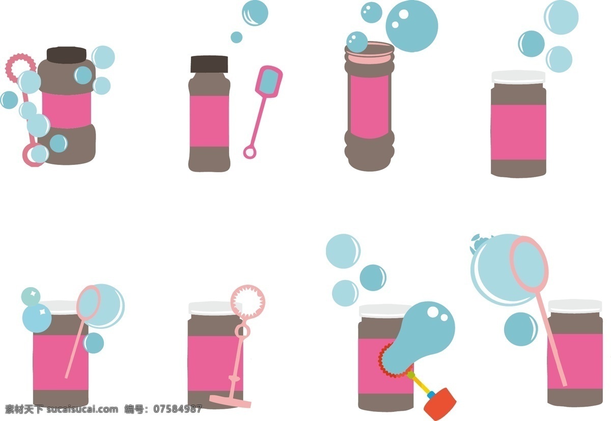 卡通 吹 泡泡 玩具 图案 元素 儿童玩具 吹泡泡机 水泡 吹泡泡