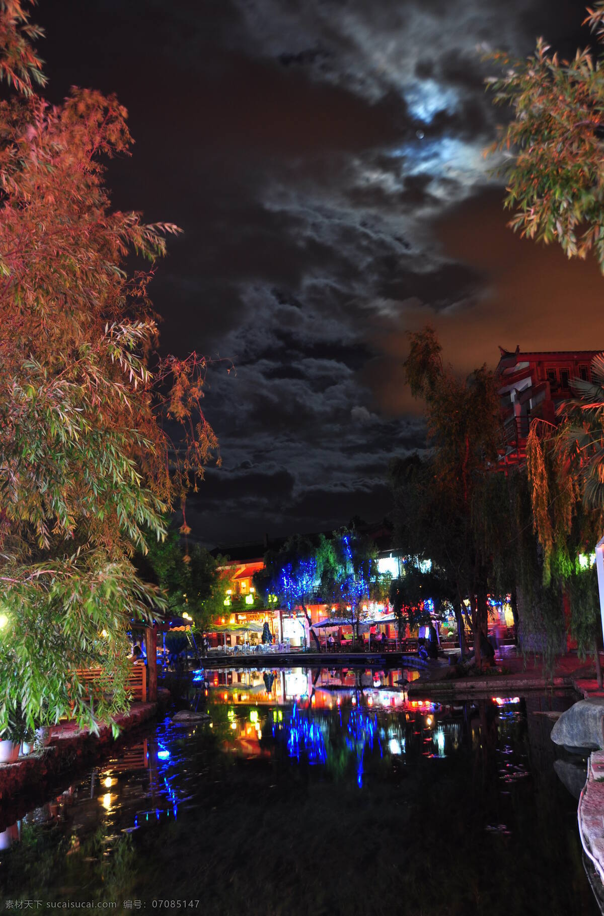 云南 束 河 酒吧 街 夜景 束河 酒吧街 霓虹灯 建筑摄影 建筑园林