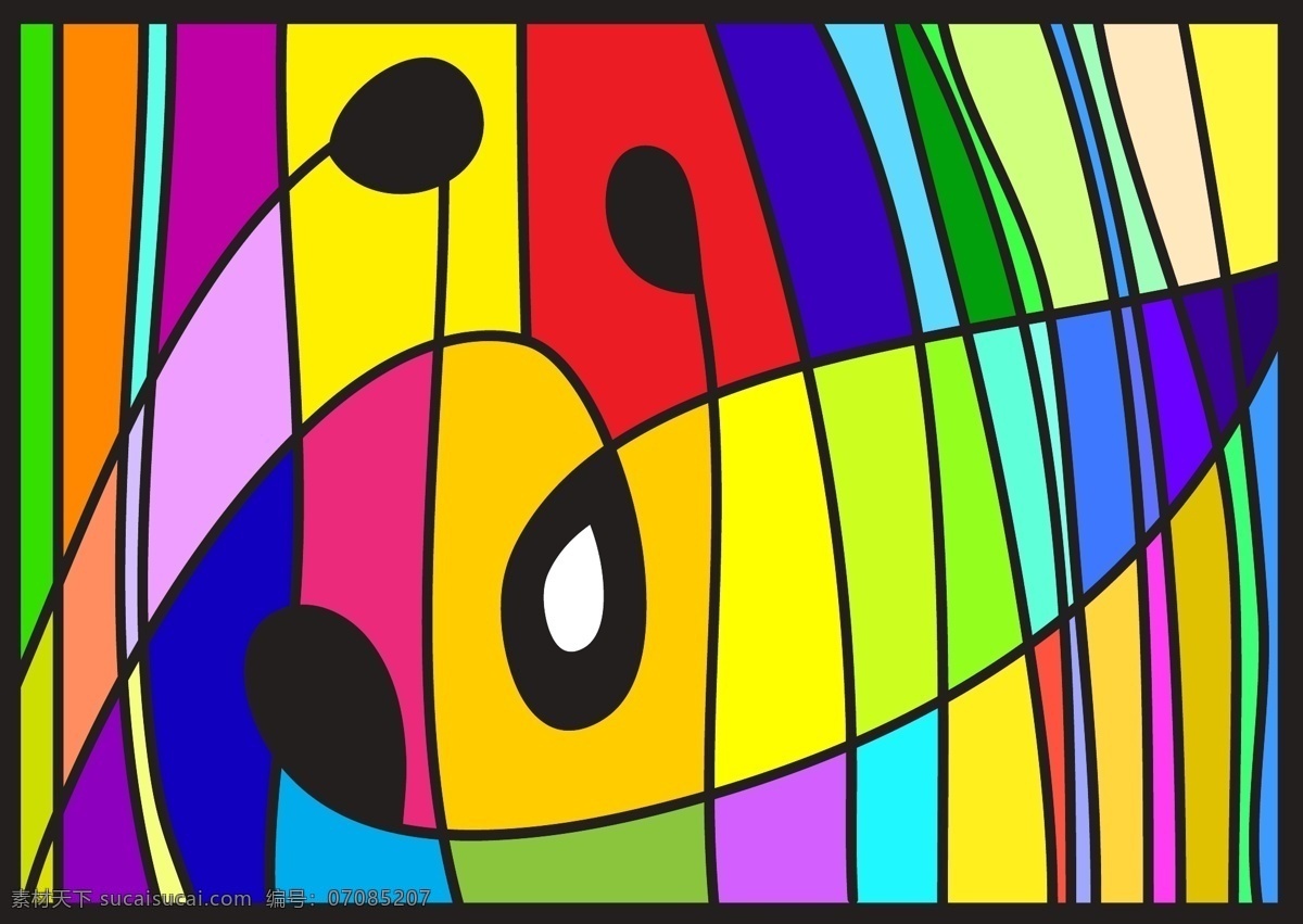 彩虹 抽象 装饰画 色块 抽象装饰画 矢量素材 其他矢量 矢量