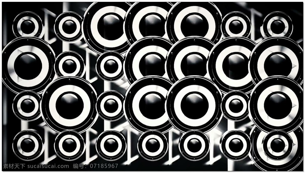 dj 音乐 背景 视频 黑白色 圆圈 密集 视频素材 动态视频素材