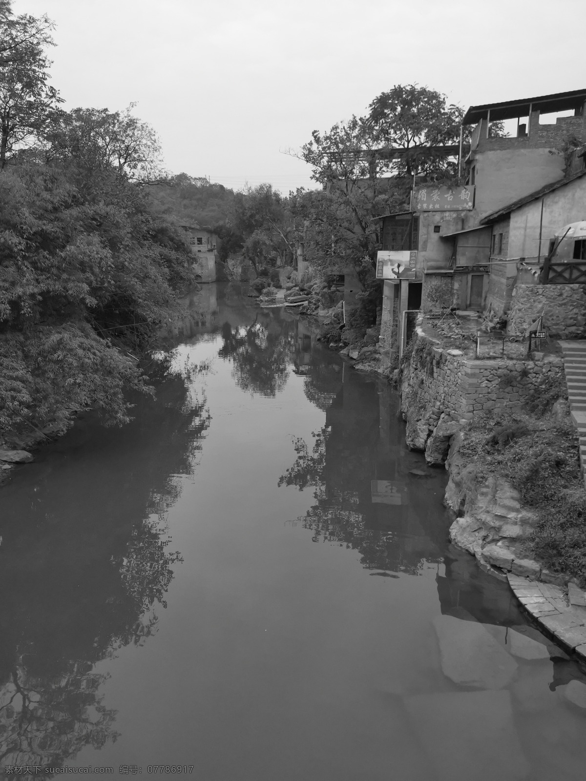老房子 黑白 江边 过去 永州市 建筑园林 建筑摄影