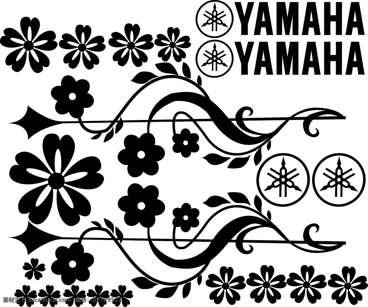 车贴免费下载 车贴 花纹 其他矢量 矢量素材 雅马哈 yamaha 矢量 矢量图 花纹花边