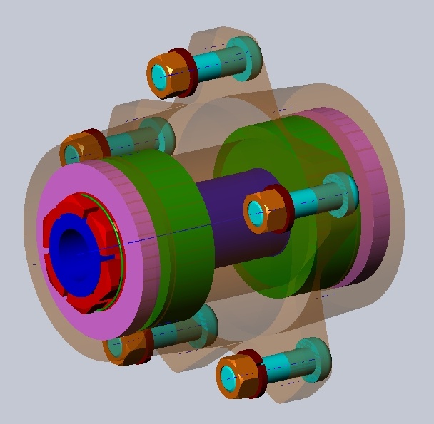 轮毂 轴承 组件 连接 枢纽 装配 cad素材 cad