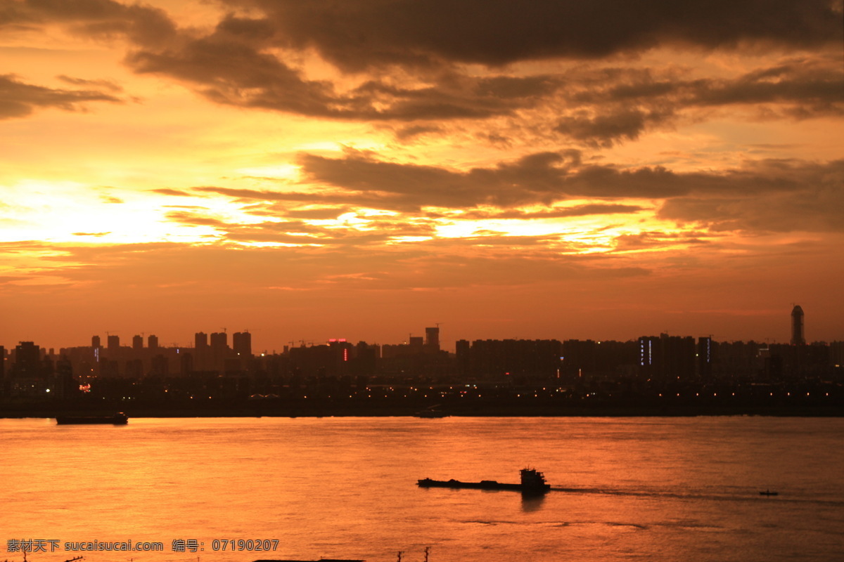 二七长江大桥 风景 夕阳 江边 二七桥 武汉 自然景观 建筑景观 橙色