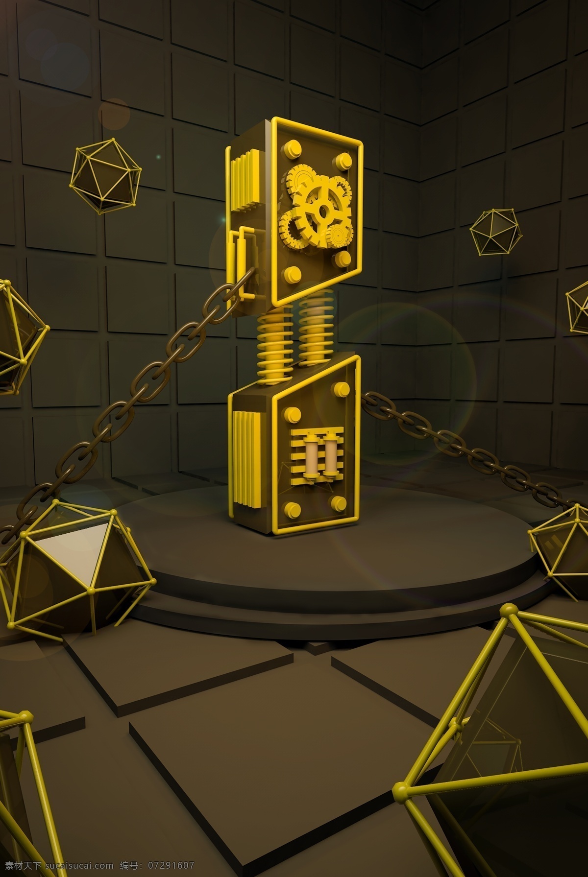 c4d 立体 数字 倒计时 金属 质感 背景 3d