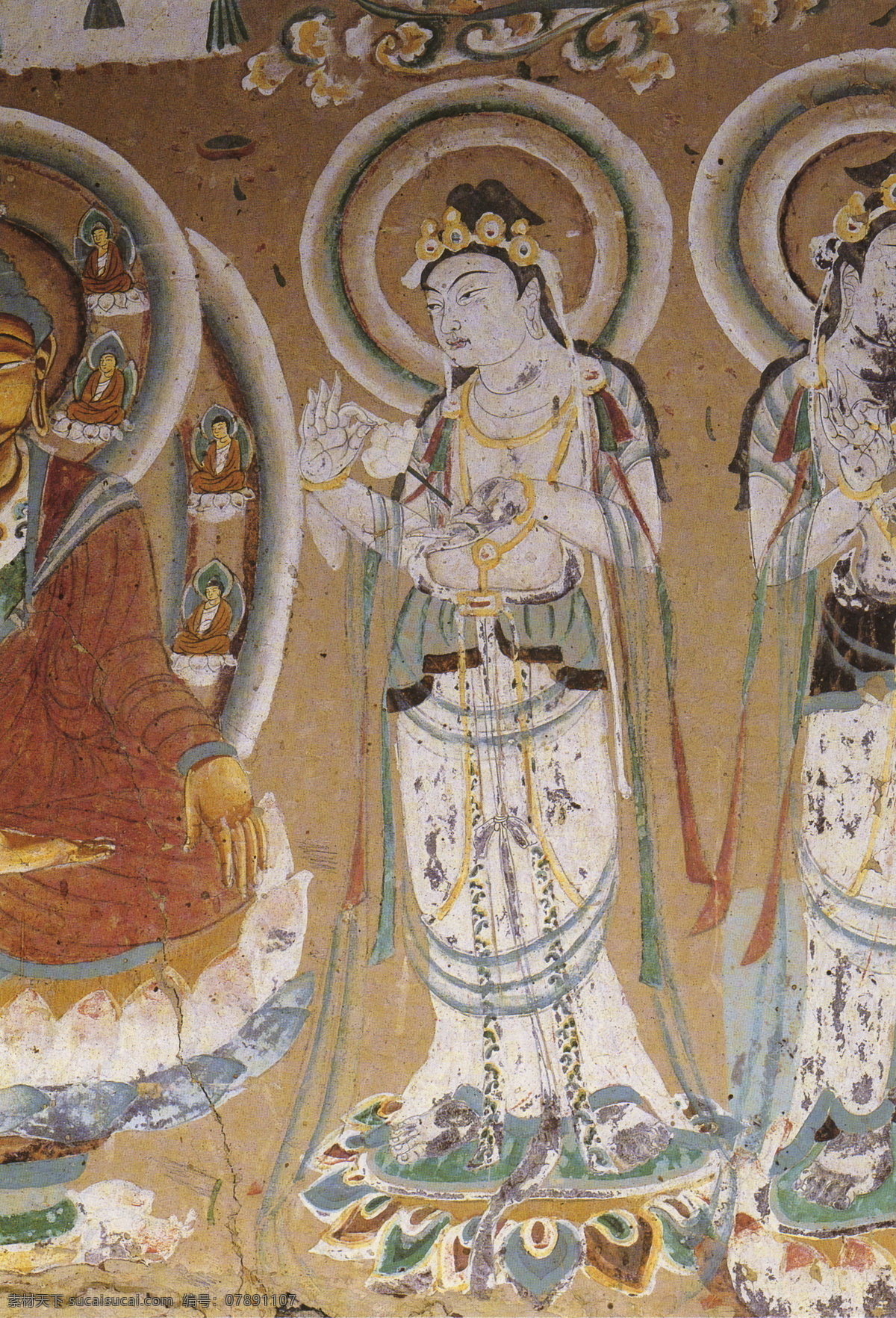 中国古典 佛教 壁画 佛教壁画 设计素材 壁画世界 书画美术 灰色