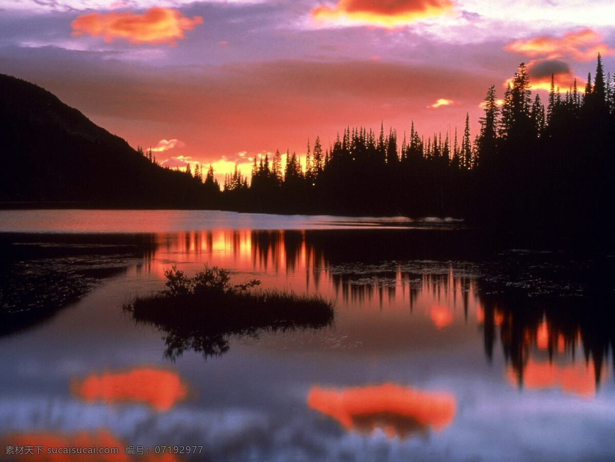 日落 夕阳 黄昏 天空 湖面 大海 壁纸 自然景观 自然风景