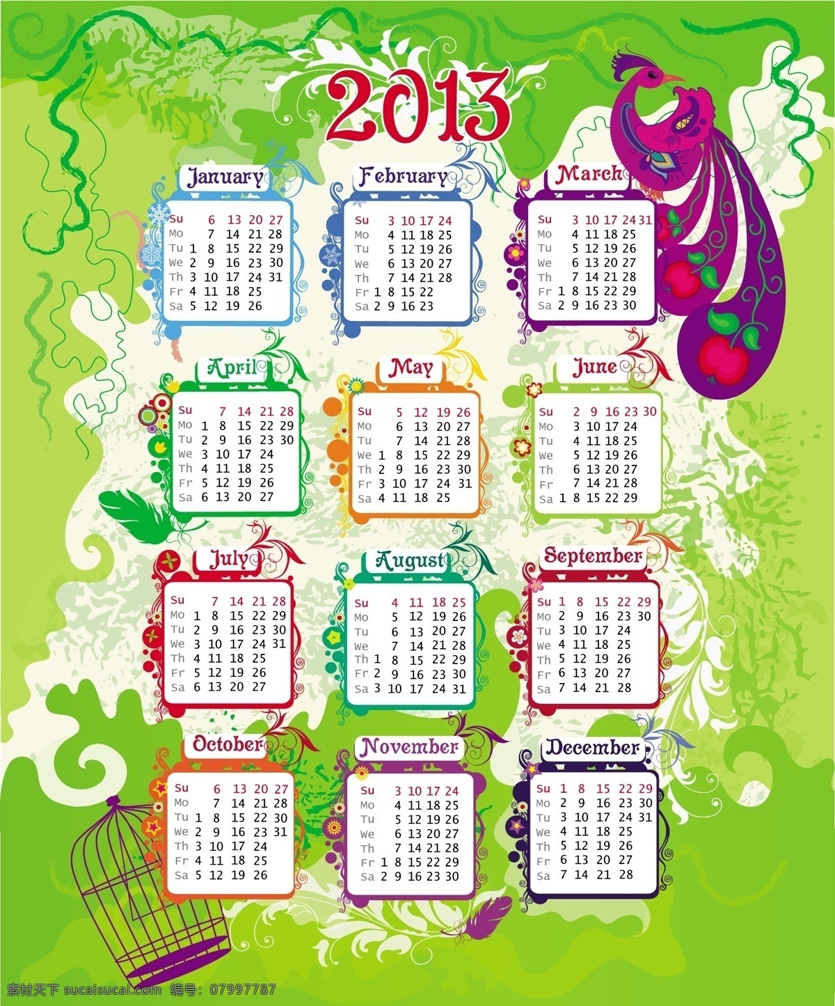2013日历 儿童日历 挂历 节日 节日素材 卡通挂历 可爱 日历 蛇 新年 癸巳 蛇年日历 适量图 其他设计 矢量 矢量图 其他矢量图